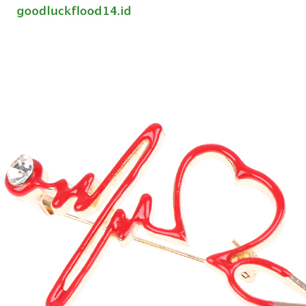 [GOOGFOUR] Bros Dokter Perawat Pin Jantung Electrocardiogram Kerah Lapel Pin [TOP]