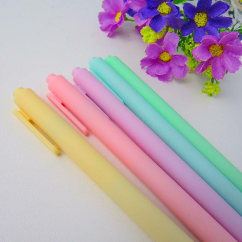

Pulpen cetek makaron warna pastel cute imut tinta hitam