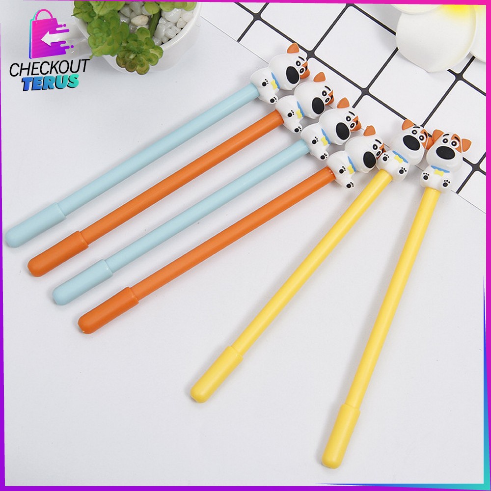 CT A47 Pulpen Gel Karakter Puppy Lucu 0.5mm Motif Polos Alat Tulis Pena Cair Doggie Perlengkapan Sekolah Korean Style Import