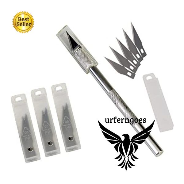 

❄️ TOP BRANDS Pen cutter 6pcs/set Hobby knife art pen knife (total 6pcs mata pisau) / 1pc hobby knife pisau ukir + 1 mata pisau / 5pcs Refill only pen cutter