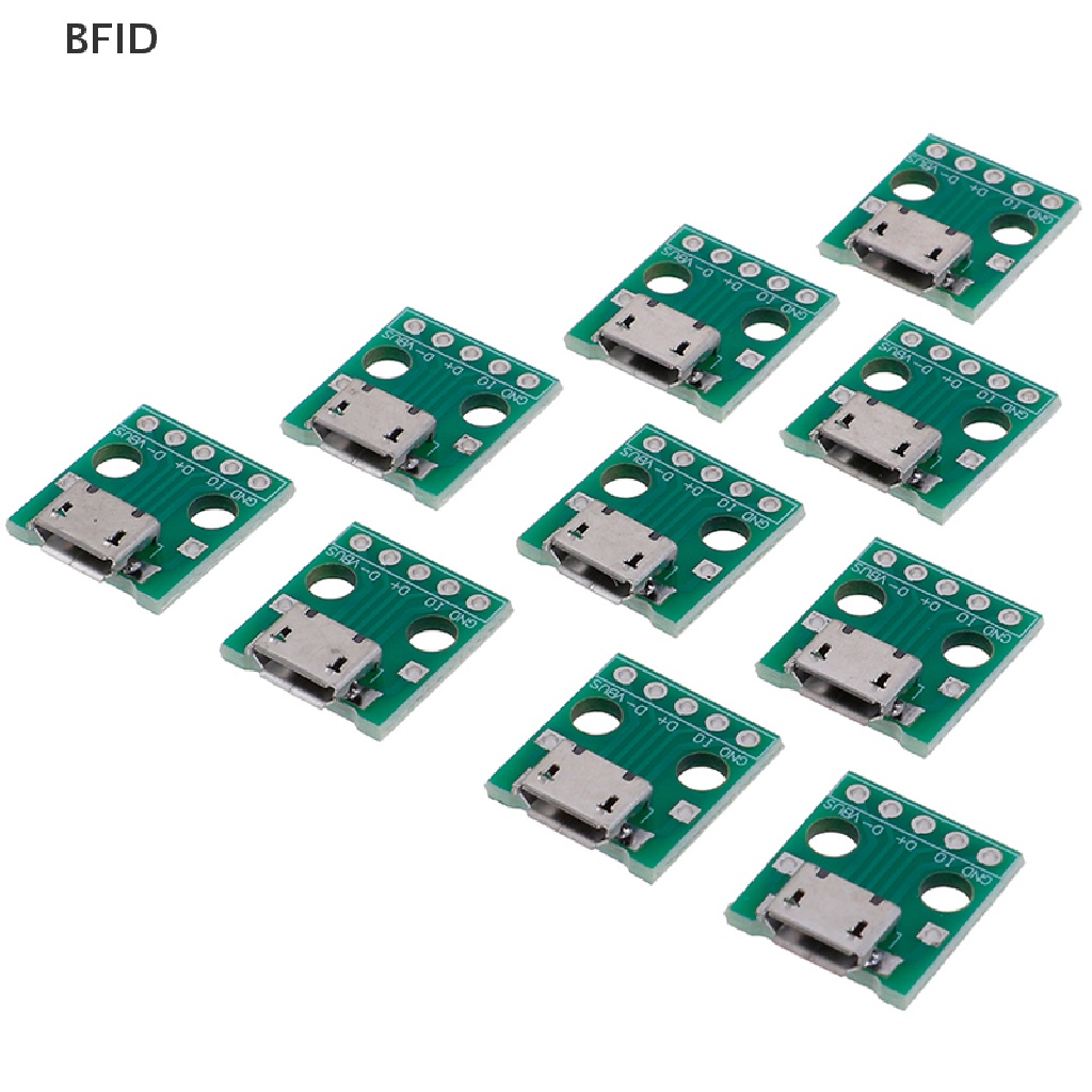 [BFID] 10pcs MICRO USB to DIP Adapter 5Pin Konektor Female Papan Konverter PCB [ID]