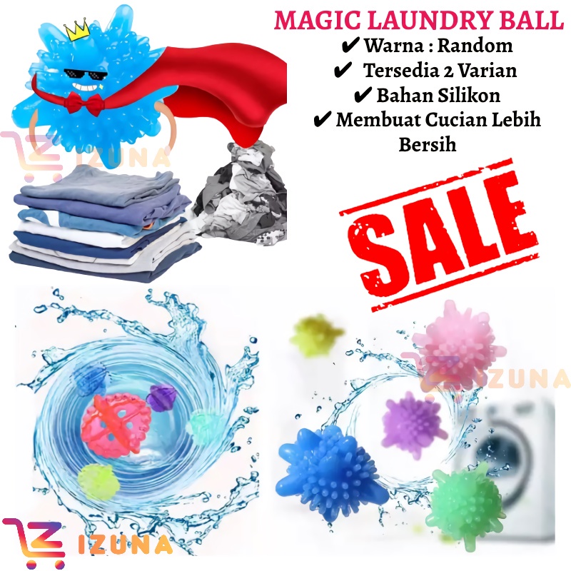 [IZUNA] Magic Laundry Ball / Bola Karet Mesin Cuci / Bola Laundry Magic Reuseable Anti Kusut