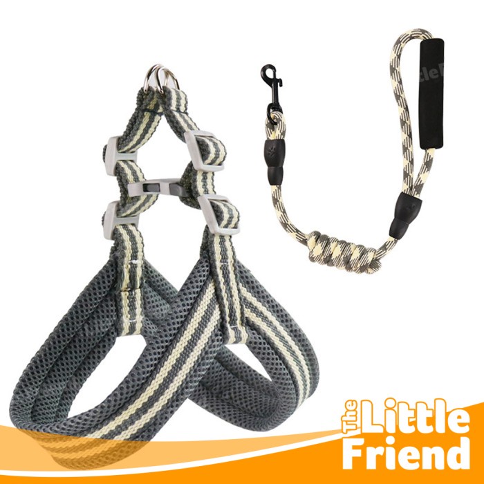 Tali Leash Harness Anjing Kucing Leher Dada Set Explosion-Proof Rush