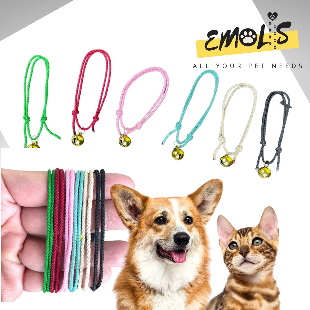 Kalung Hewan Peliharaan Kucing Anjing Kelinci Hamster Tali Prusik Custom Nama Warna Warni Cat Collar Neck KH06