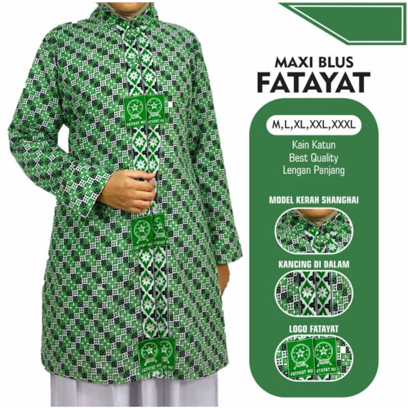 Blus Fatayat Katun Seragam Fatayat NU Batik Fatayat NU Katun Batik Fatayat Kotak Batik NU Jilbab Fat