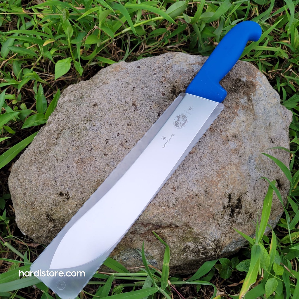 Pisau Sembelih Bullnose 25 cm Victorinox Butcher Knife 5.7402.25 Blue Fibrox Handle Original Swiss