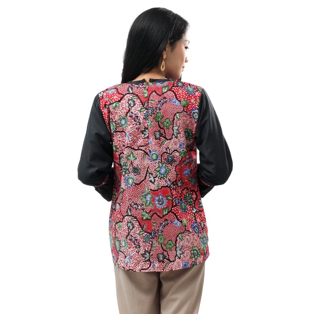 Batik Wanita Atasan Blouse Lengan Panjang  S-M-L-XL-XXL-3L-4L-5L Batik Dua Putri Collection