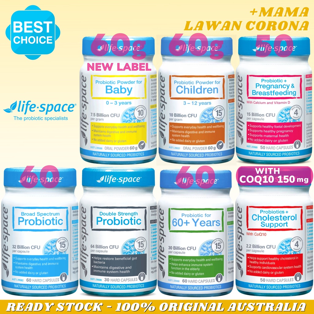 LIFE SPACE Probiotic Baby Powder 60g / Children 60 g/ Broad Spectrum / Double Strength / 60+ Years Probiotics / Cholesterol Support / Pregnancy Breastfeeding Breast feeding Lifespace Probiotik