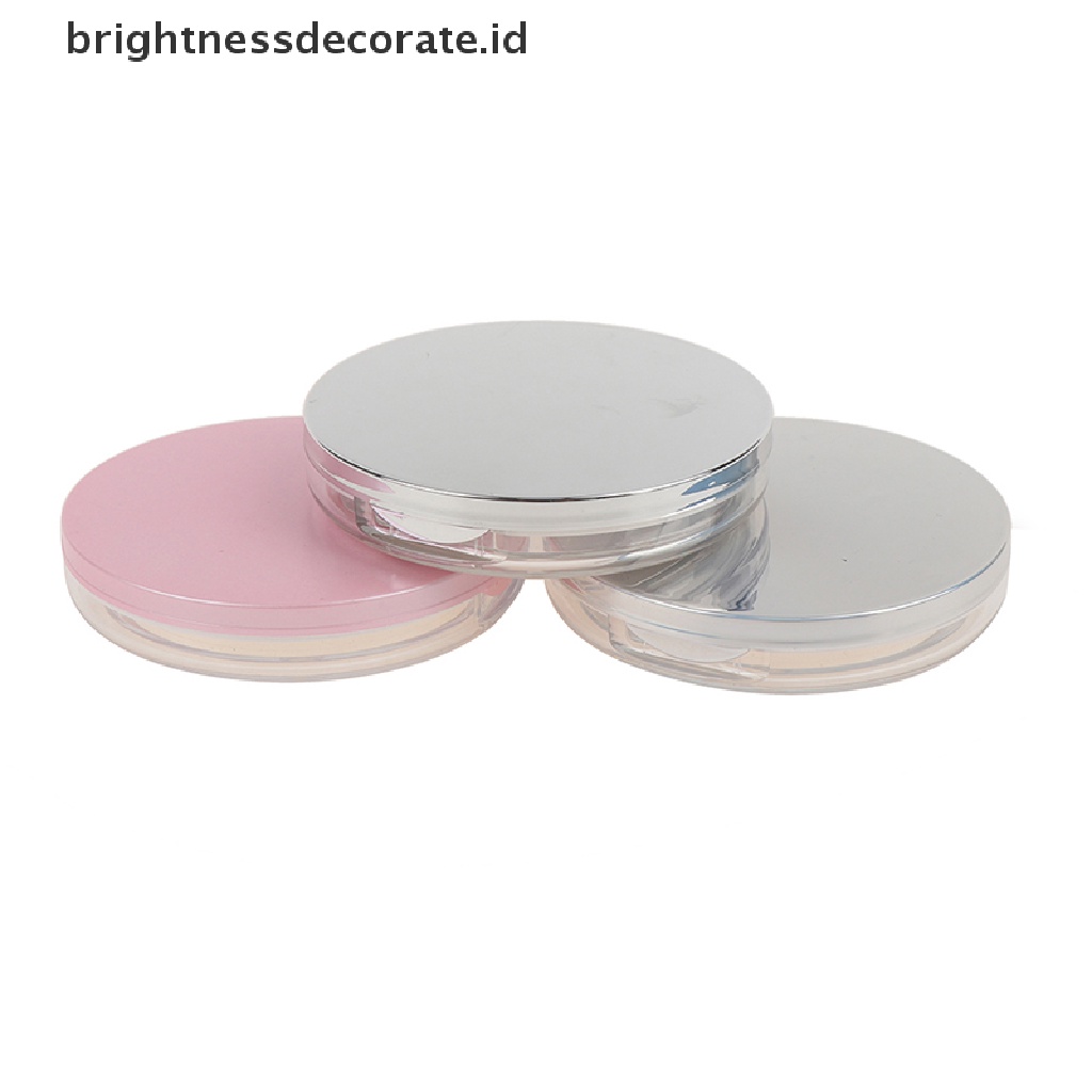 [Birth] Ayakan Kosmetik Kosong Portabel Loose Jar Container Puff Box Case Dengan Cermin [ID]
