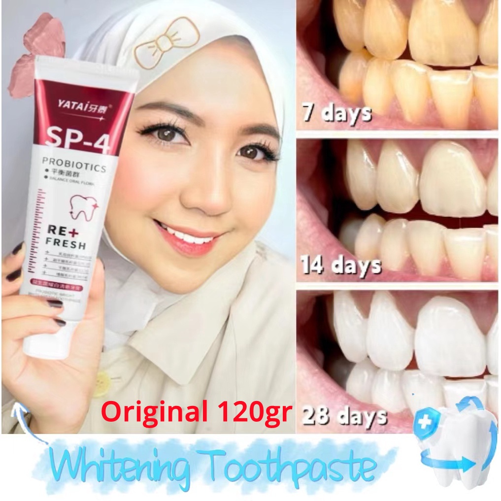 YATAI SP-4 Pasta Gigi Pemutih Probiotik Penghilang Karang Gigi Pemutih Gigi Kuning Permanen Nafas Segar Menyeimbangkan Flora Mulut Odol Probiotics Whitening Fresh Toothpaste 120g