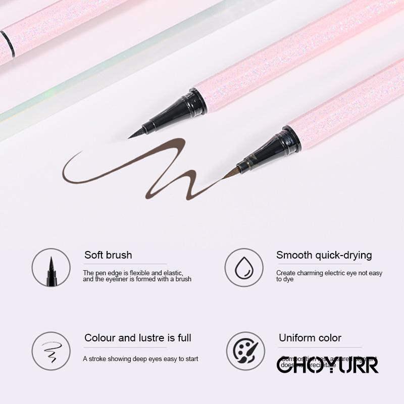 【COD】Eyeliner Fine Brush Head Eyeliner Pensil Cair Profesional Warna Hitam Anti Air Tahan Lama-CH