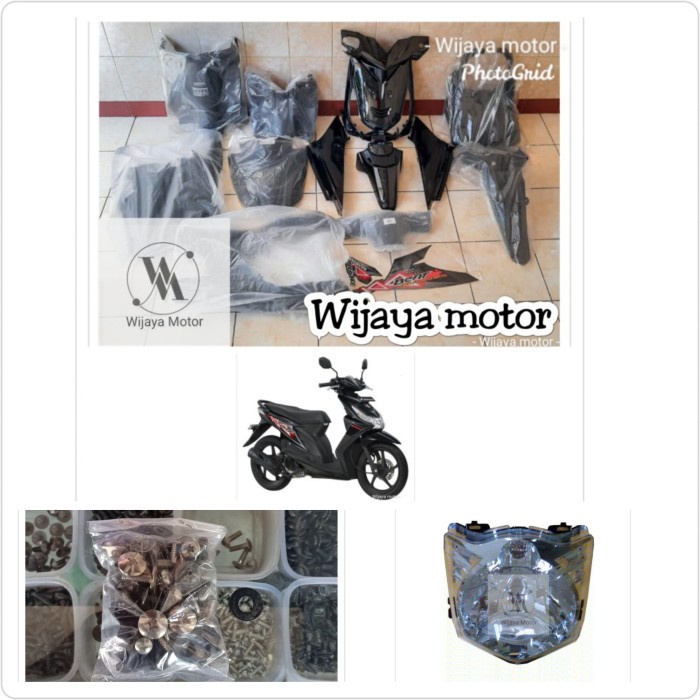 full bodi beat karbu plus reflektor lampu depan plus baut beat karbu   wijaya motor
