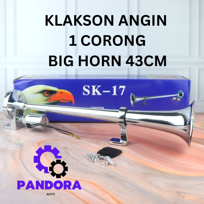 Klakson Angin / Air Horn 1 Corong Terompet Untuk Mobil Truk 12V / 24 V