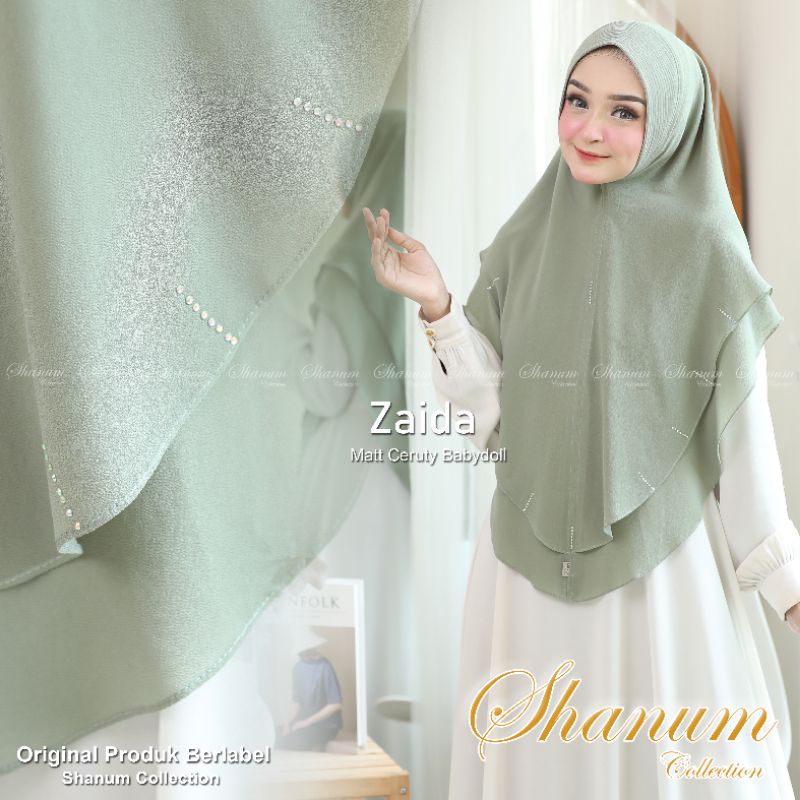 Jilbab syari ZAIDA Khimar 2 layer Jumbo Jilbab Syari Kerudung Jumbo ceruty babydoll