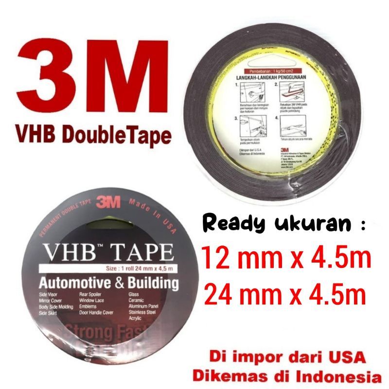 

3M DOUBLE TAPE 3M DOBLE TIP 3M VHB 12MM DAN 24MM