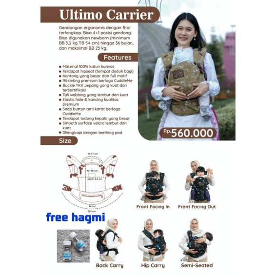 Jual Cuddle Me Ultimo Carrier Gendongan Bayi Ssc Hipseat Cuddleme