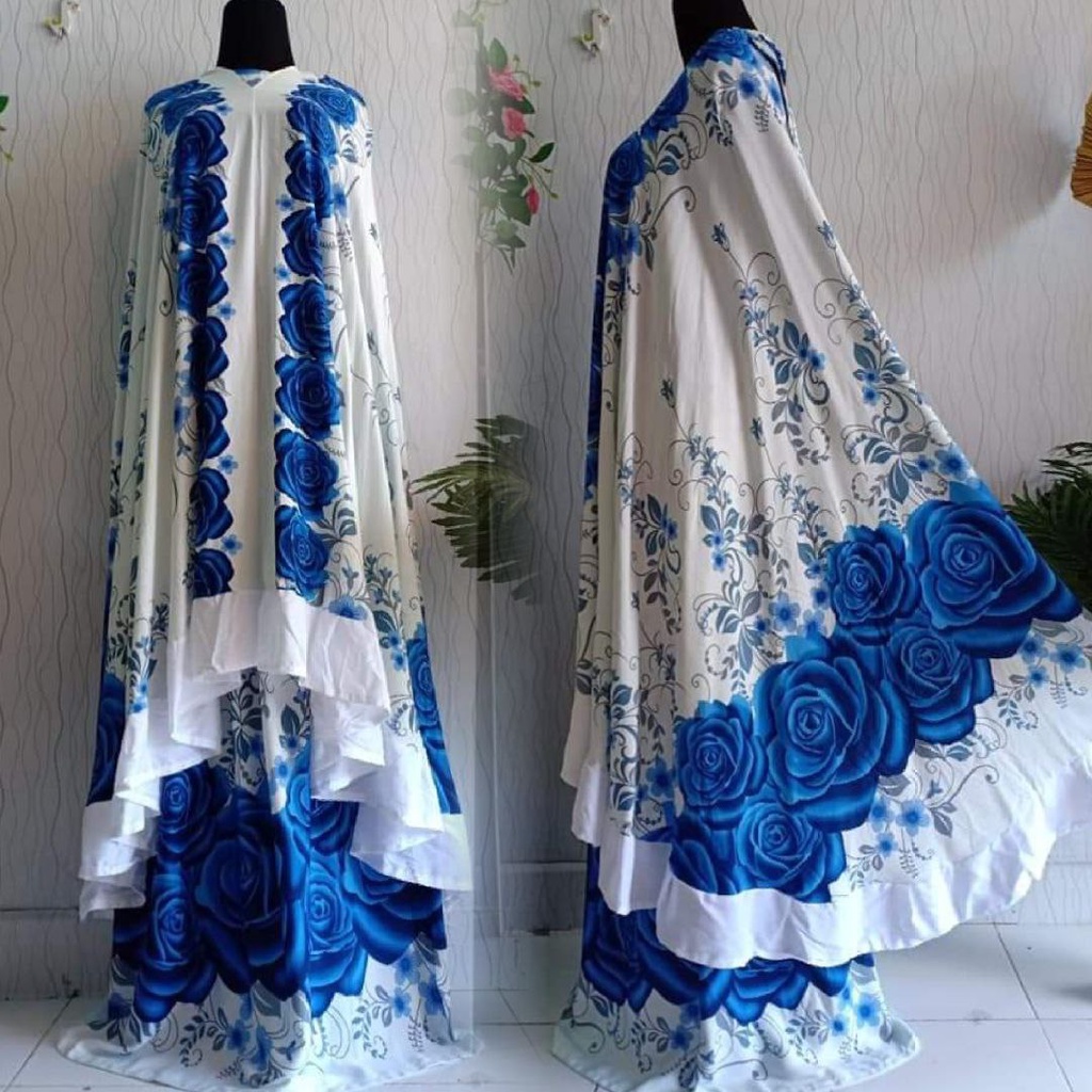 Mukena Jumbo Bali Dewasa Mawar Clasik / Mukena Rayon Jumbo Motif Bunga / Telekung Mukena Dewasa Bali