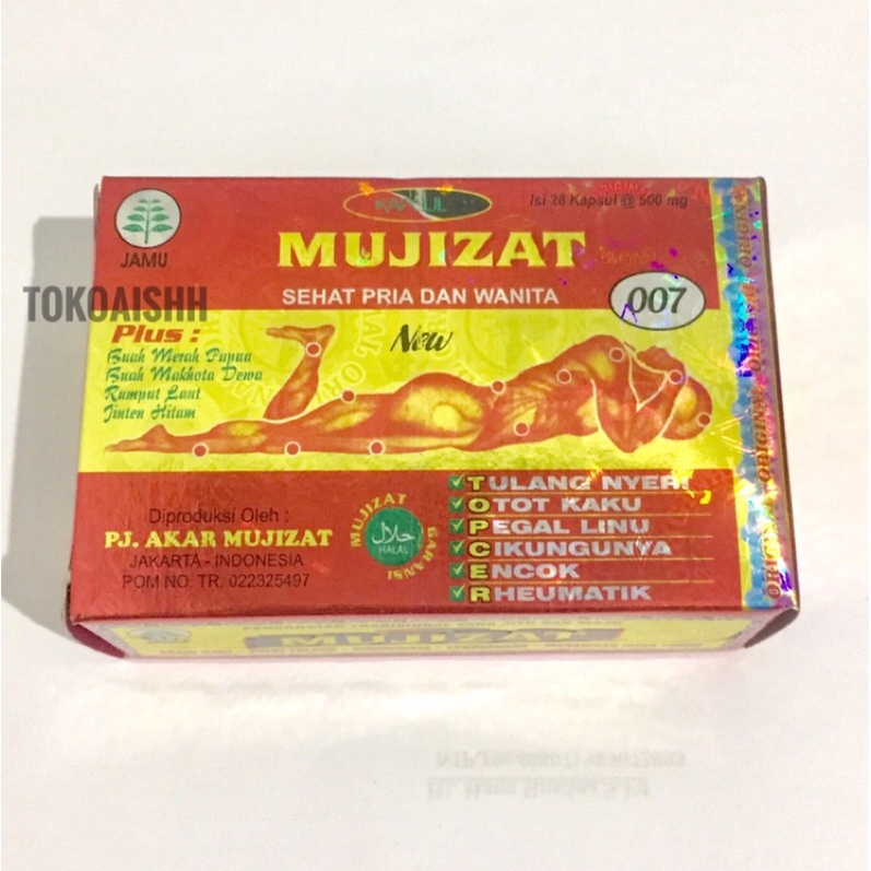 kapsul mujizat isi 28 kapsul asli original obat asam urat pegal linu nyeri tulang encok reumatik rheumatik sakit pinggang - kapsul mujizat asli original