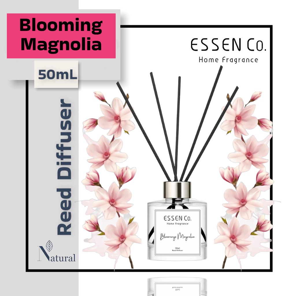 Essen Co Reed Diffuser Aromatherapy Magnolia Pengharum Pewangi Ruangan Aroma Terapi Bunga Cempaka 50ml