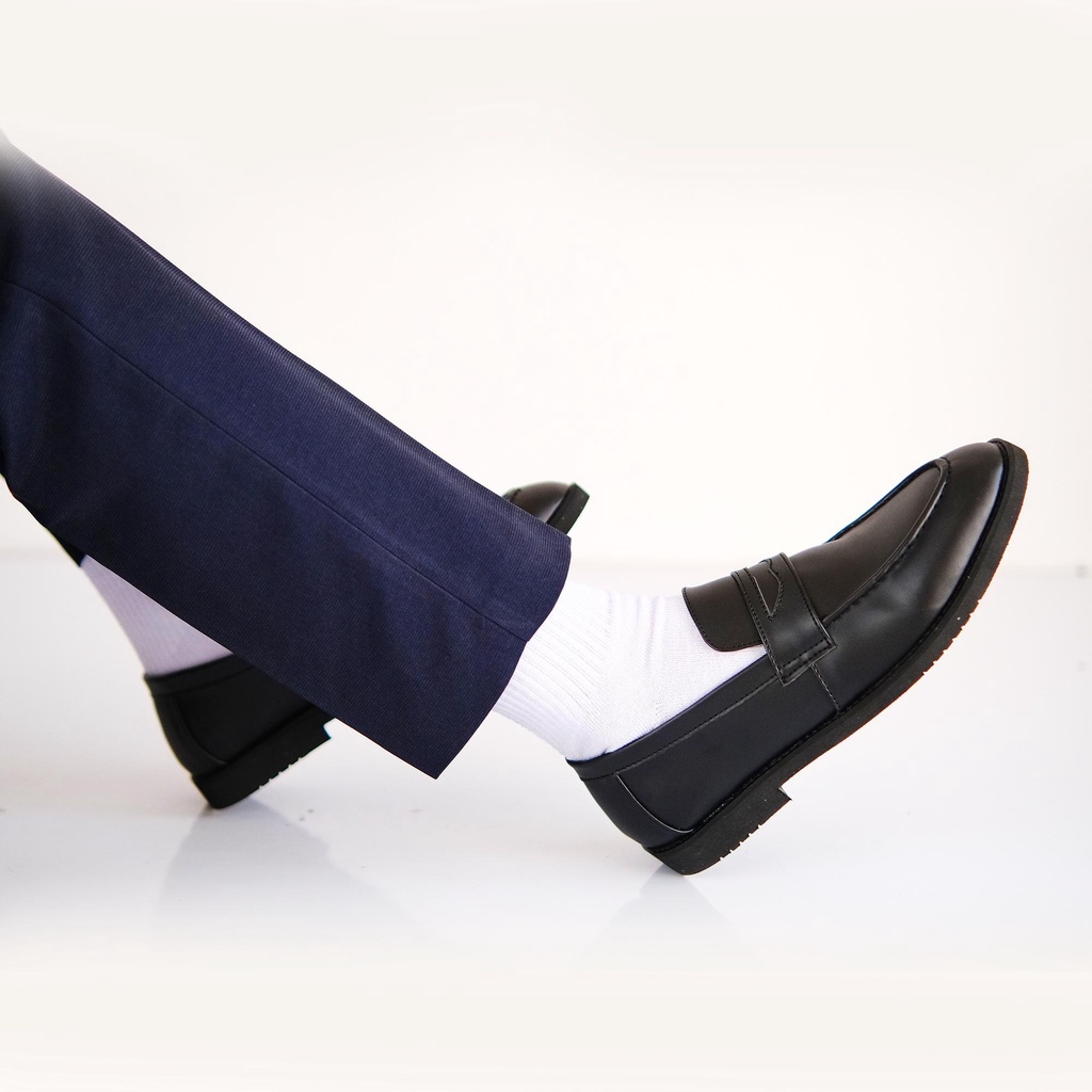 Sepatu Slip On Loafers Pria Kerja Kantor - BT LUCAS BLACK