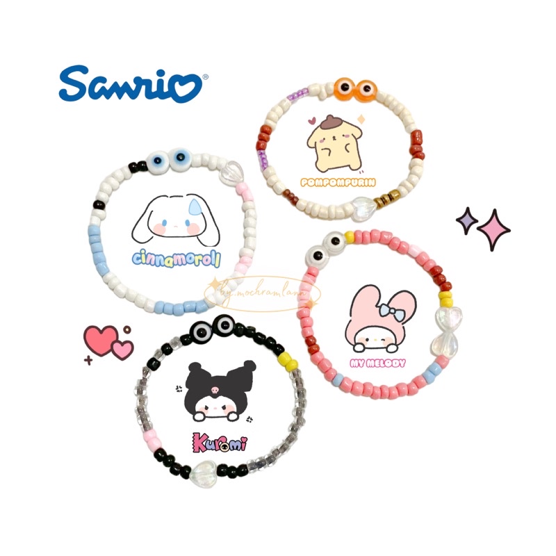 SANRIO BRACELET / GELANG INSPIRED BY SANRIO / KUROMI CINNAMOROLL MYMELODY POMPOMPURIN