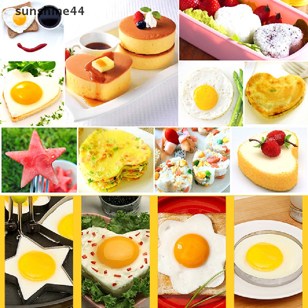 Sunshine Stainless Steel Cetakan Telur Goreng Pancake Shaper Omelette Alat Masak Goreng.