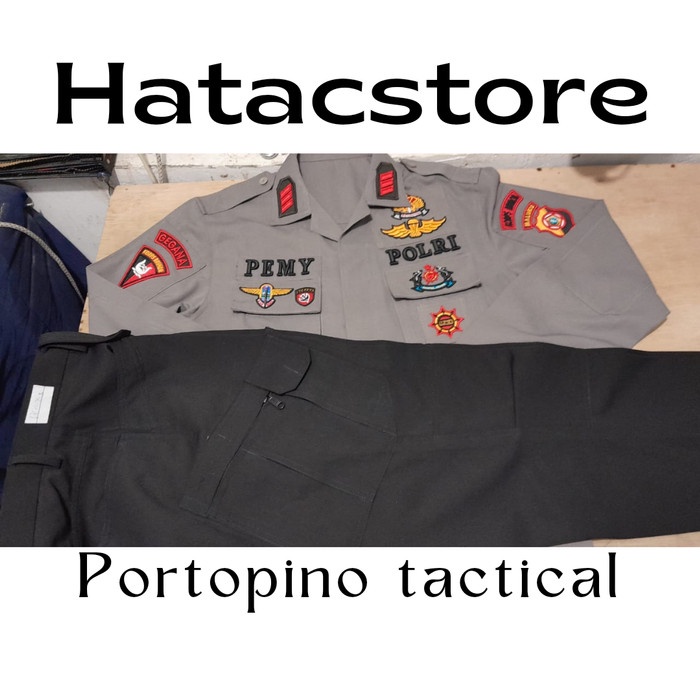 Seragam Pdl tactical brimob - Cokelat, Bordir Biasa