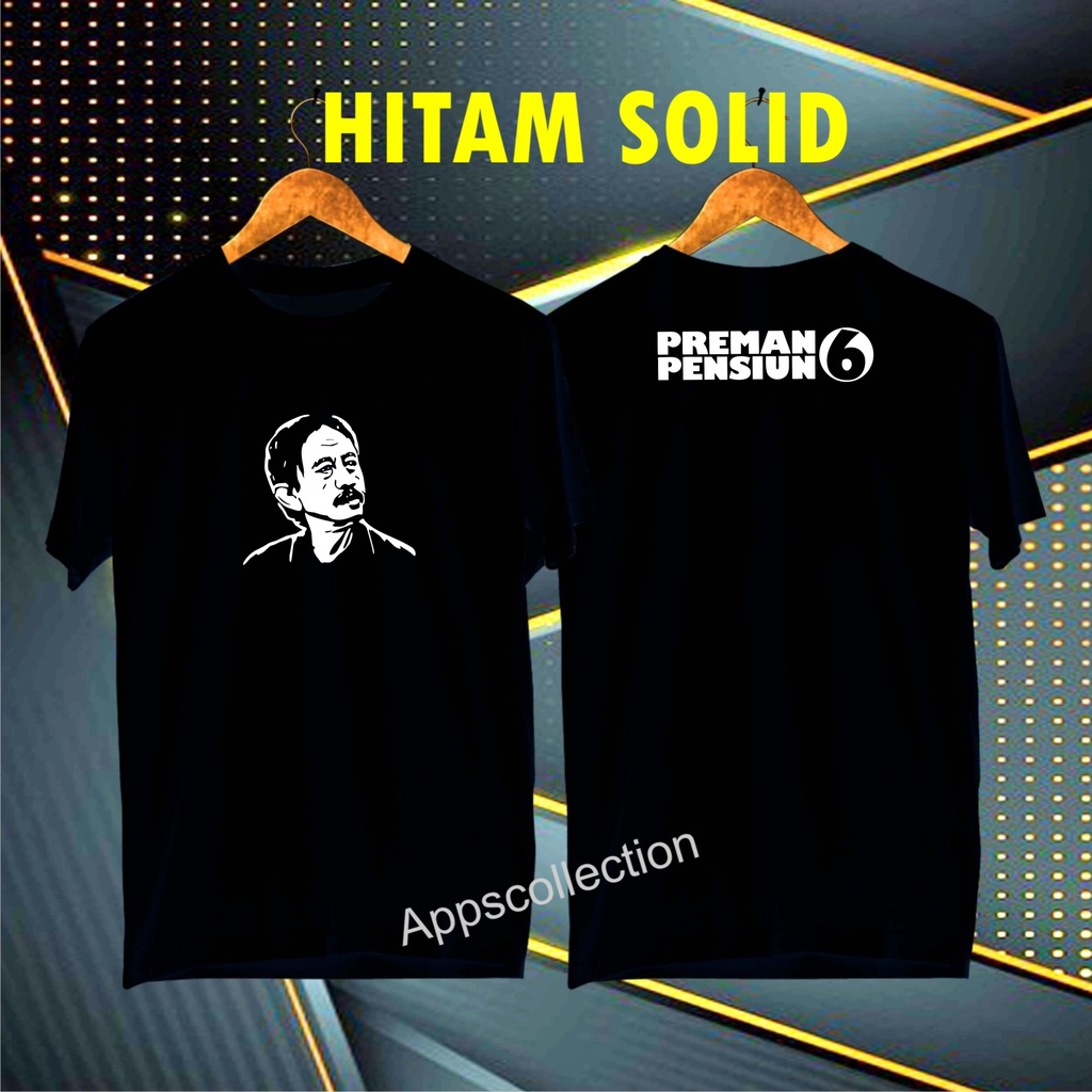 Cod Kaos New Preman Pensiun 6 org db  Pakaian Pria Dan Pakaian Wanita/Kaos Kata2 Lucu Setrip Hitam Putih Bunga Polos Slim-fitting V-Neck Crew Neck Santai Katun