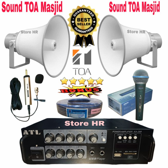 Sound System Paket Speaker Toa Mesjid Ampli Bluetooth Usb Bluetooth #Original