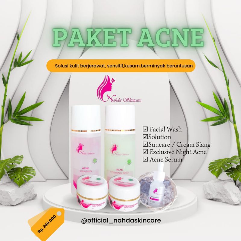 COD NAHDA SKINCARE NEW PACKING PLUS SERUM, NAHDA NORMAL, NAHDA ACNE, NAHDA SKINCARE, SKINCARE HALAL,