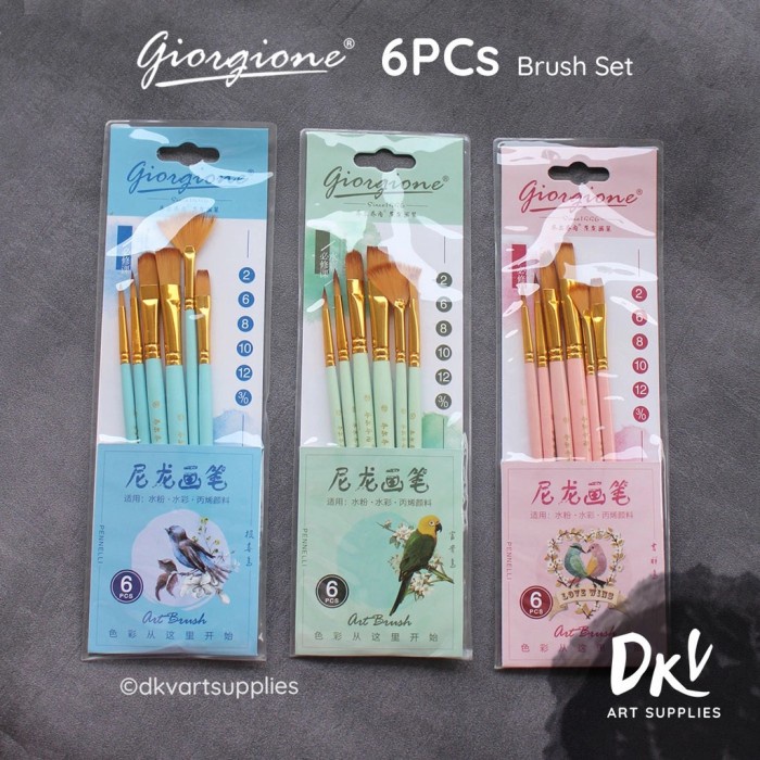 

Kulu Giorgione Brush Set G-168 Kuas Lukis Set 6 Bird Series