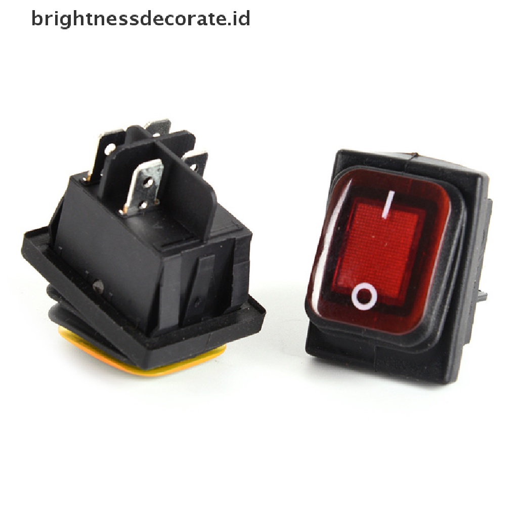 [Birth] Saklar Toggle Rocker LED 4pin 12V Anti Air Momentary Car Boat Marine On-off [ID]