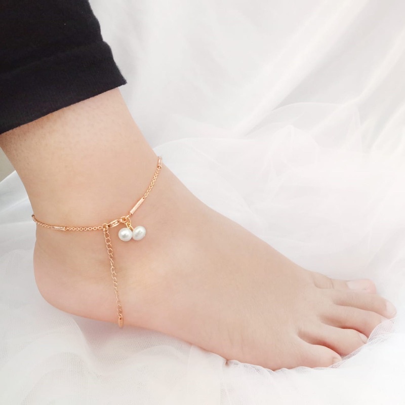 Gelang kaki mutiara lombok asli