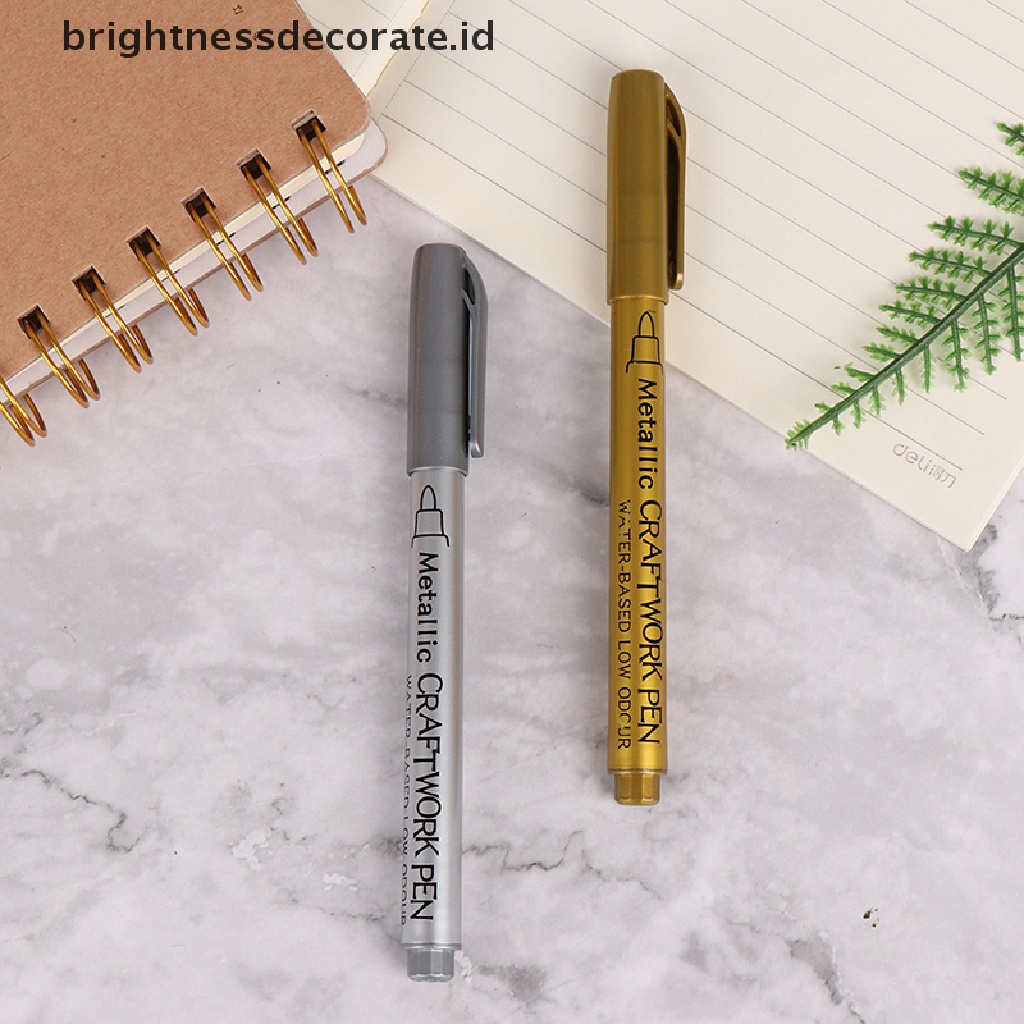 [Birth] Pulpen Spidol Cat Permanen DIY Tahan Air Gold Dan Silver Untuk Menggambar Pulpen [ID]