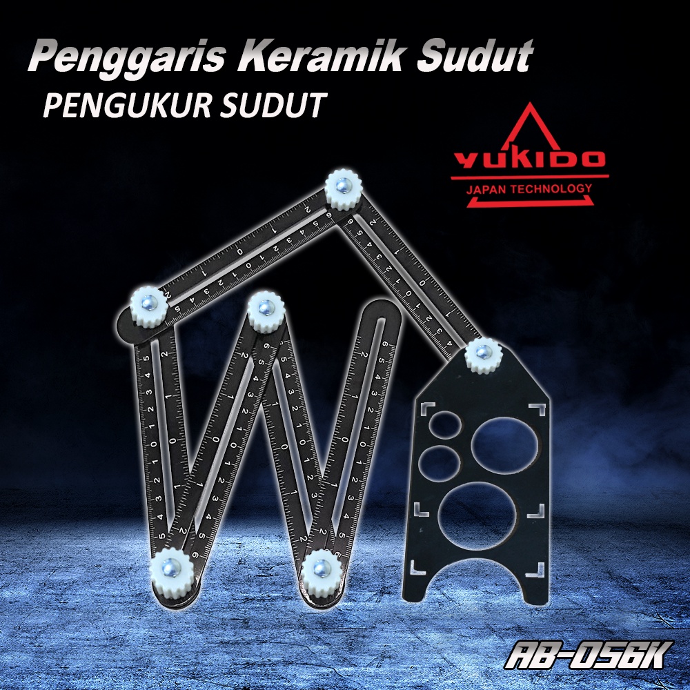 paket hemat Penggaris Lipat 6 Sudut Siku Tukang Keramik + meteran 3m + Alat Plumbing Lot Benang Magnet 5m + pengaris Waterpass torpedo 9&quot;