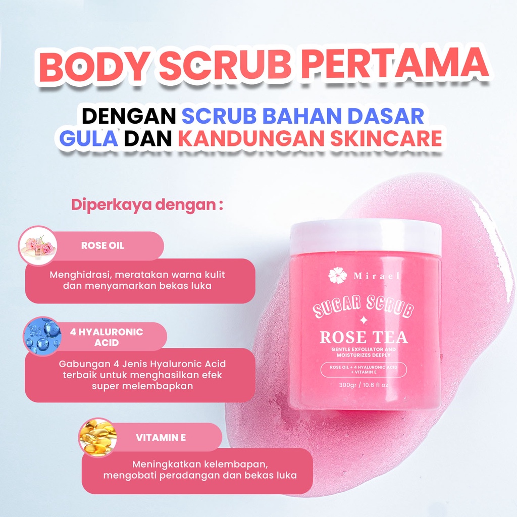 ★ BB ★ Mirael Sugar Scrub 250ml + 50ml | Deep&amp;Gentle Moist - Rosetea - Jasmine Tea 300gr