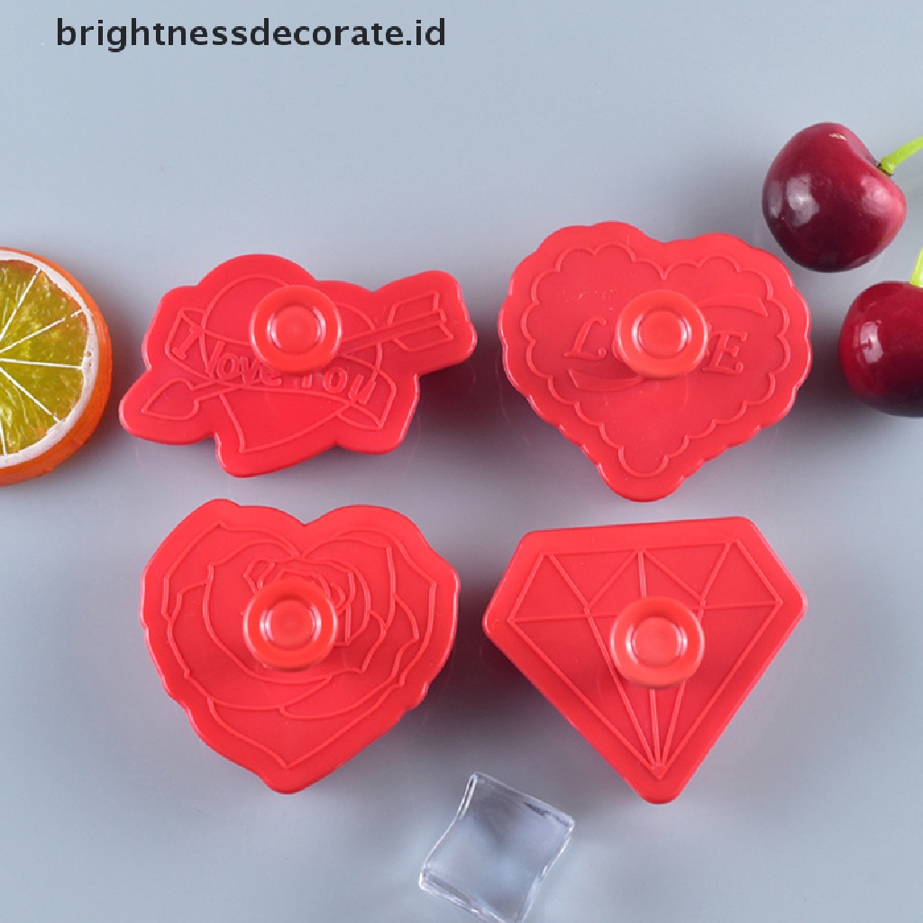 [Birth] 4pcs/set Cookie Fondant Kue Sugarcraft Biskuit Decorag Plunger Pemotong Cetakan [ID]