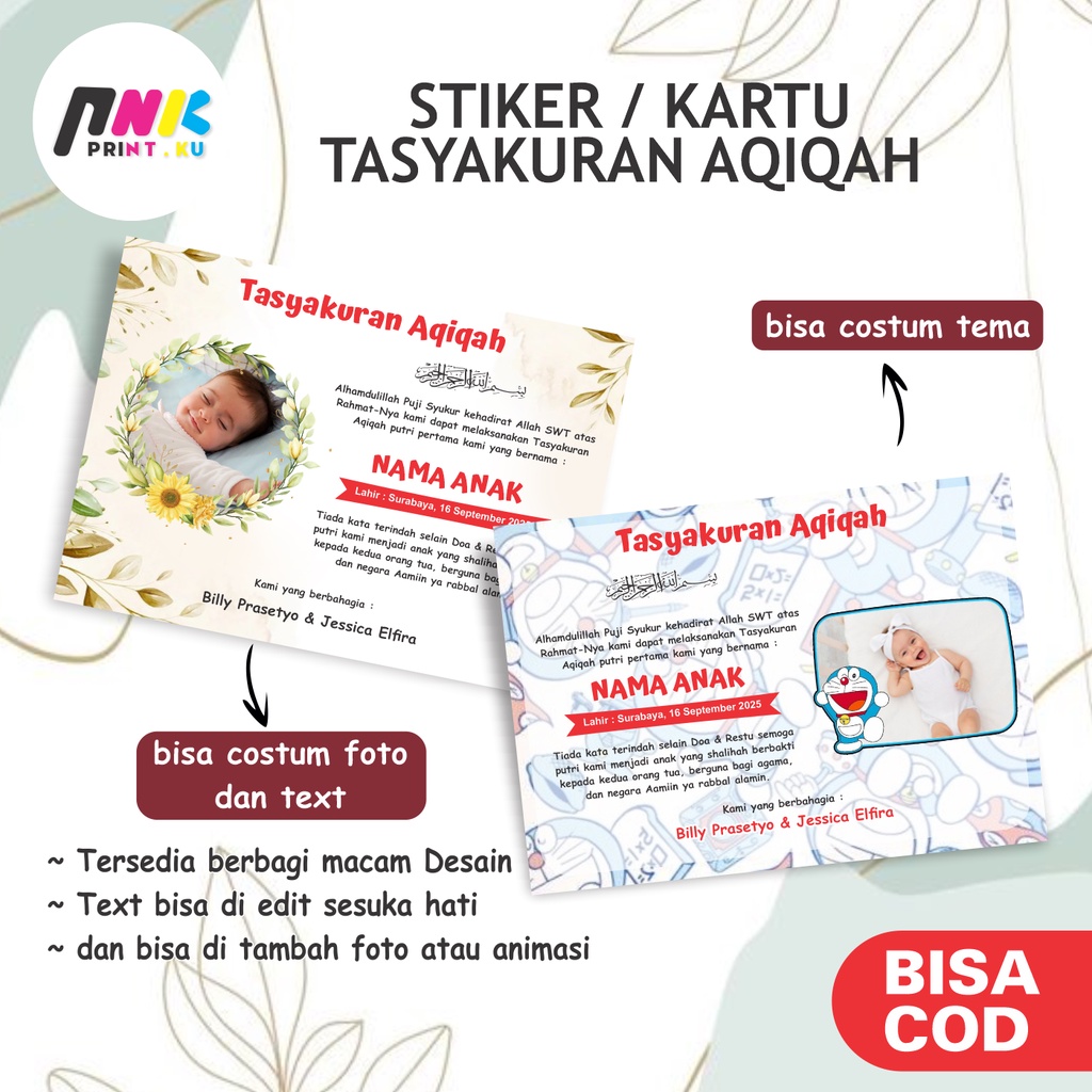 

STIKER AQIQAH, STIKER TASYAKURAN AQIQAH, STIKER, STIKER UNTUK AQIQAH BAHAN SUPER GLOSY