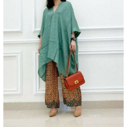 COD baju kondangan wanita / Blouse kaftan / hanya atasan - Hijau Mint