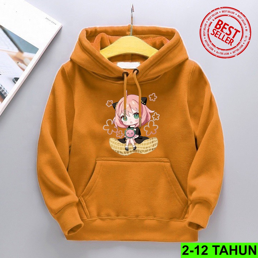 Hoodie Anya Spy X Family Anak Perempuan Laki Laki / Hodie Anya Forger Anak Usia 2 3 4 5 6 7 8 9 10 11 12 Tahun / Jaket Anak Cewek Cowok