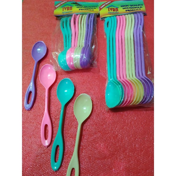 SENDOK PLASTIK WARNA WARNI/SENDOK TEH/SENDOK KOPI