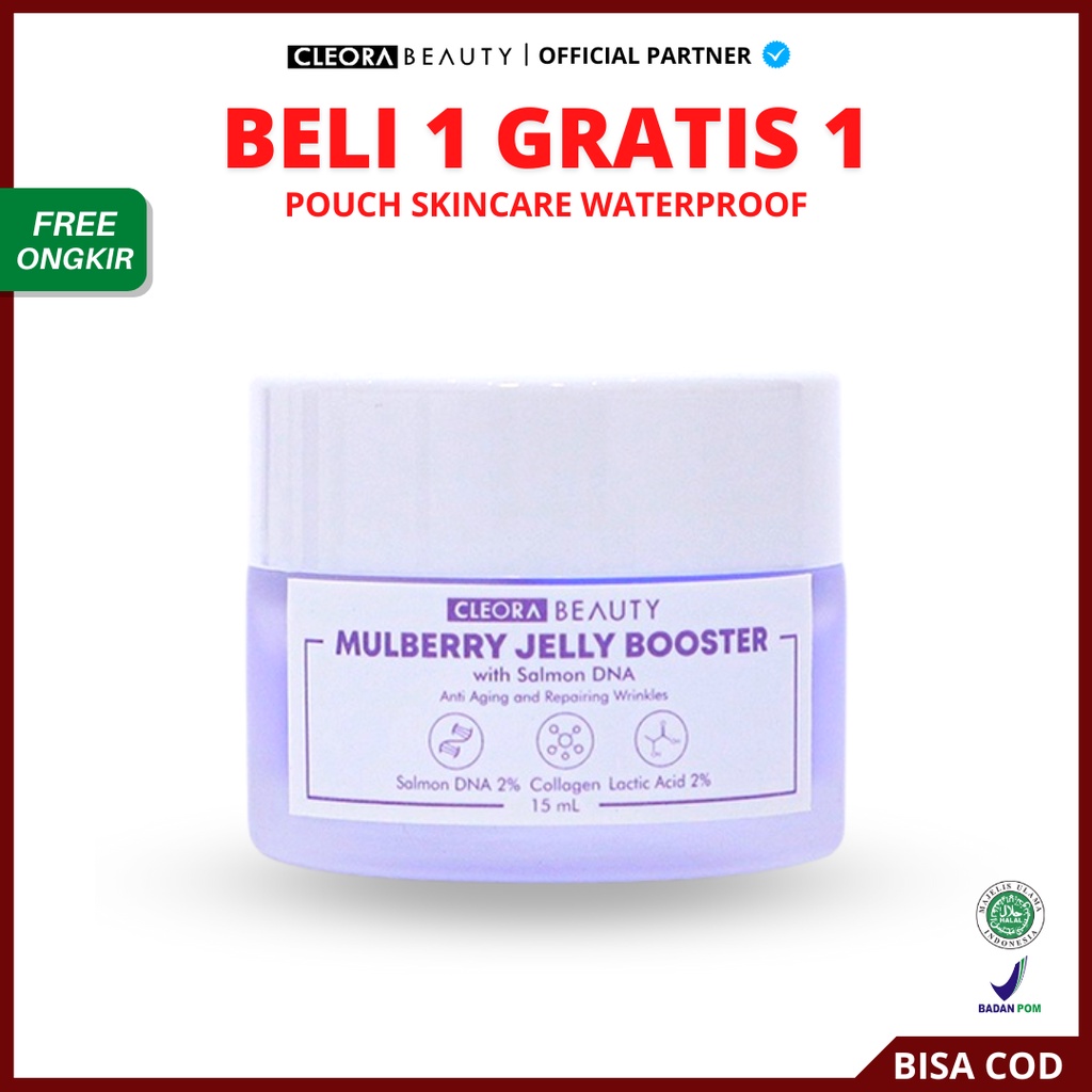 [ Agen Resmi ] Cleora Mulberry Jelly Booster With Salmon DNA - Moisturizer Gel Original BPOM