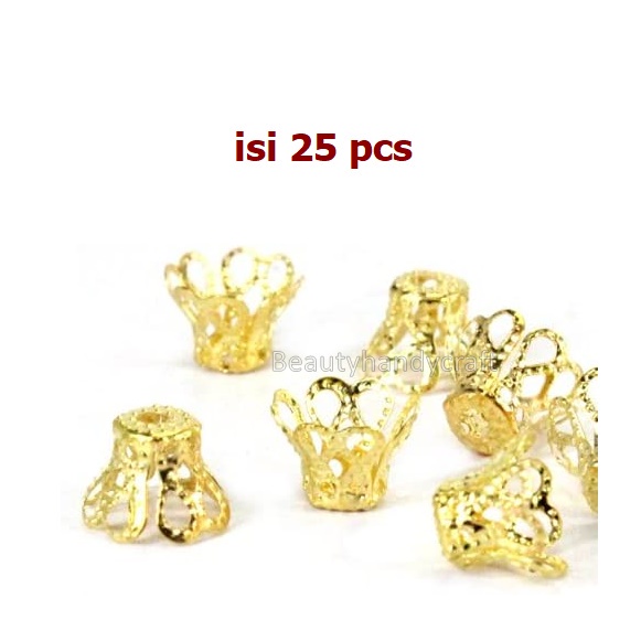 25 PCS SPACER MUTIARA/ CANGKANG MAHKOTA BUNGA
