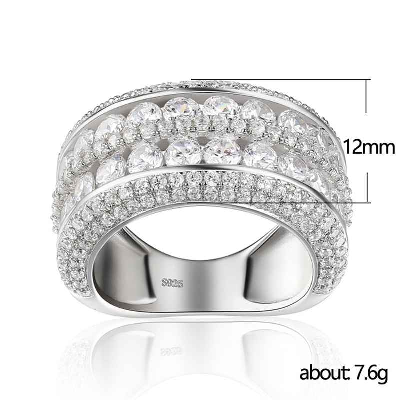 Cincin Janji Micro Paved Bulat Cubic Zirconia Bling Bling Finger Ring Untuk Wanita Pernikahan Band Perhiasan Fashion