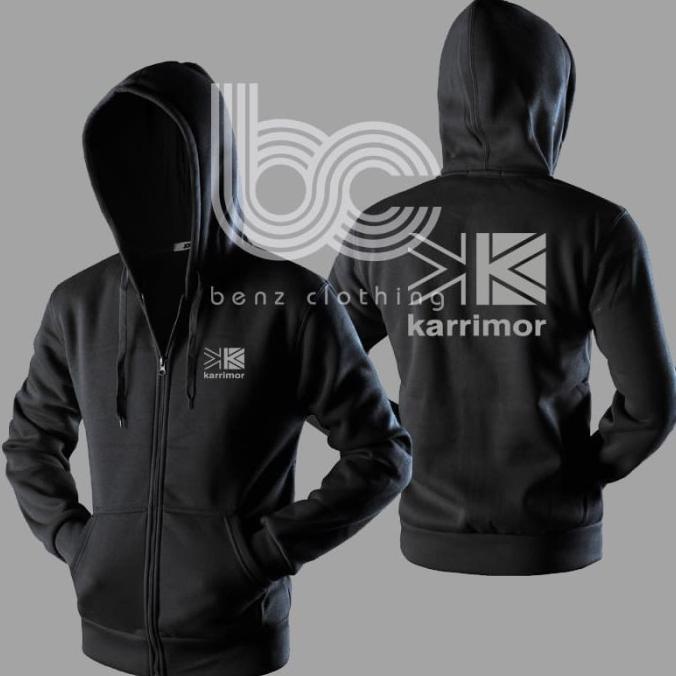 Jaket Hoodie Sweater Karrimor Outerwear Pria Wanita Zipper Resleting Depan Polos Sablon Polyflek Kor