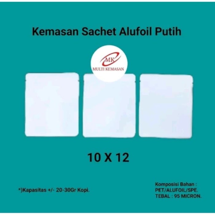 

Terlaris ✨ - Sachet Alufoil Putih 10 X 12. Kemasan Kopi. Kemasan Scahet Drip. 2.1.23
