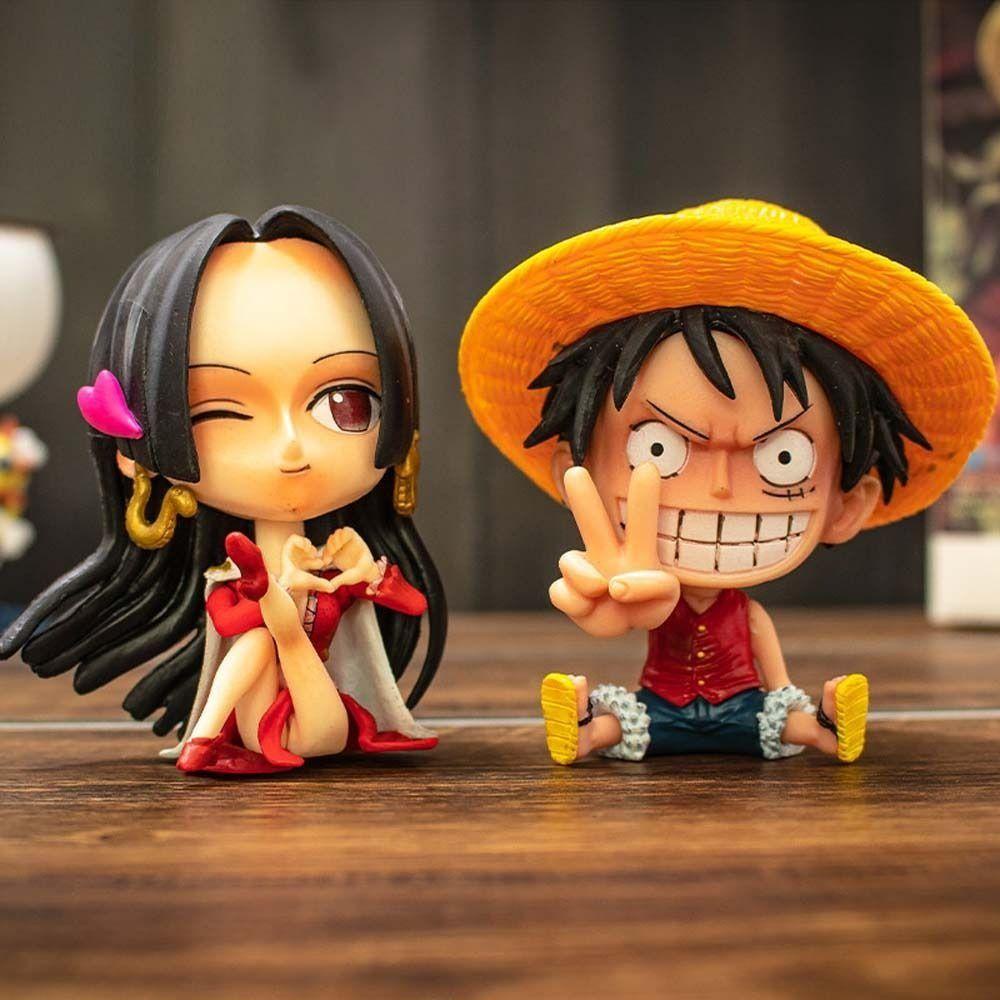 Mxbeauty Monkey D Luffy Model Mainan 9CM Doflamingo Anime Jepang Sanji Ace Hiasan Desktop Robin Boa Hancock Nami Patung Anime