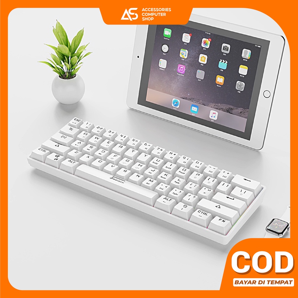 Keyboard Gaming Jertech JK530 Motion Blue Switch Bluetooth V5.0 LED Light Effect