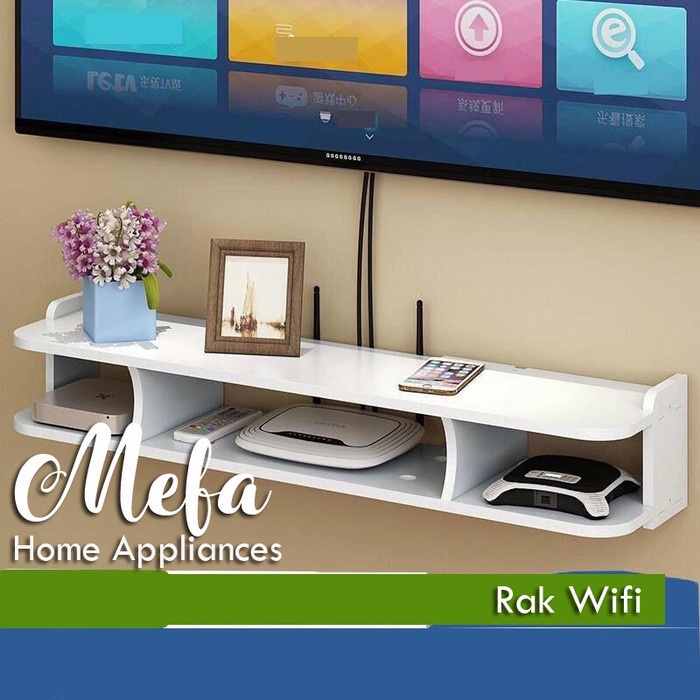 Rak Floating Rak Wifi Gantung Dinding Serbaguna Tempat Dvd Router Recoder