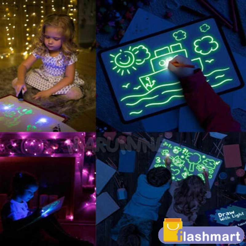 Flashmart Mainan Edukasi Menggambar Ajaib Magic Luminous A4 - F66-A4L